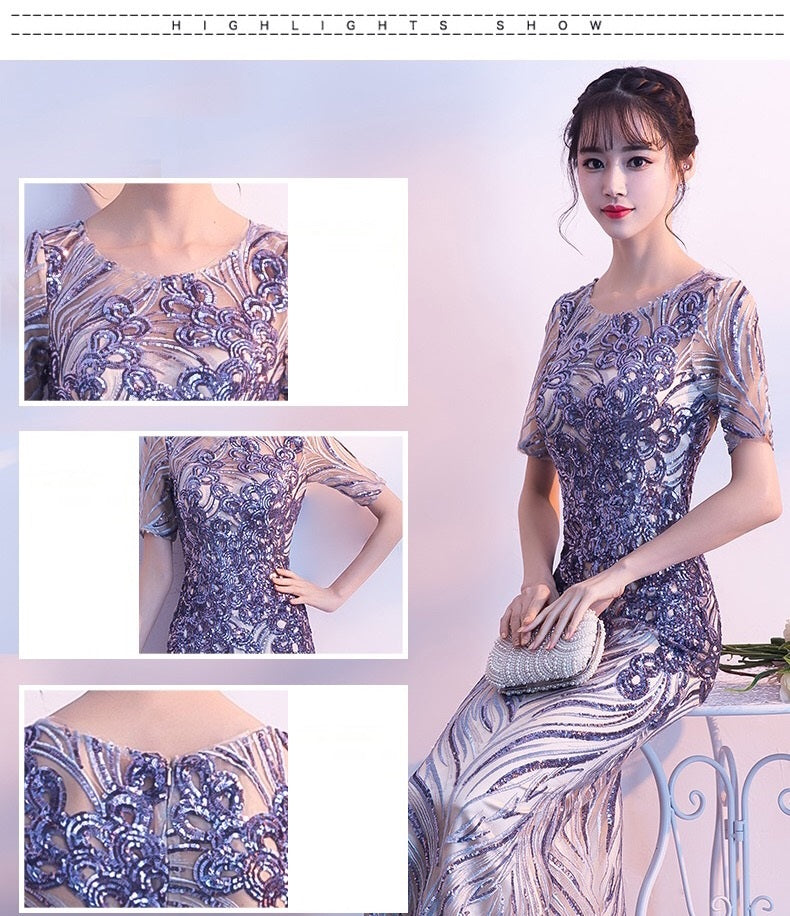 autumn マーメイドドレス パープル S M L XL XXL XXXL 即日発送 即納 結婚式 パーティードレス 体型カバー 小柄 ゆったり マタニティ ブラジャー 20代 30代 40代 50代 ブランド ワンピース シャンパン 夏 持ち運び