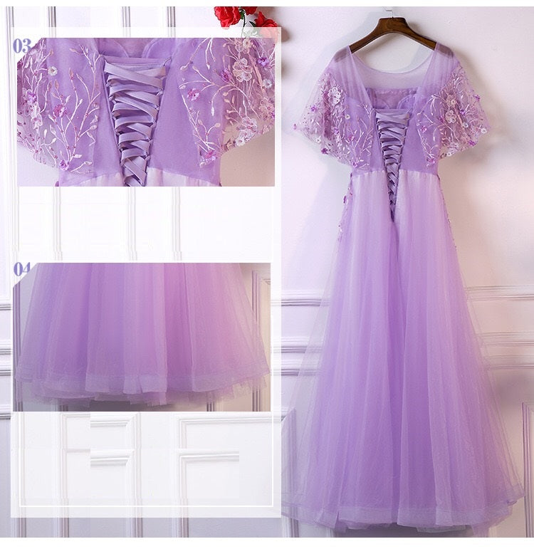 cyndy Aラインドレス パープル S M L XL XXL - アルカドレス