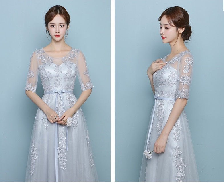 rita Aラインドレス グレー S M L XL XXL - アルカドレス