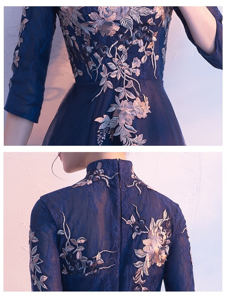laplace Aラインドレス ネイビー S M L XL XXL 即日発送 即納 結婚式 パーティードレス 体型カバー 小柄 ゆったり マタニティ ブラジャー 20代 30代 40代 50代 ブランド ワンピース シャンパン 夏 持ち運び