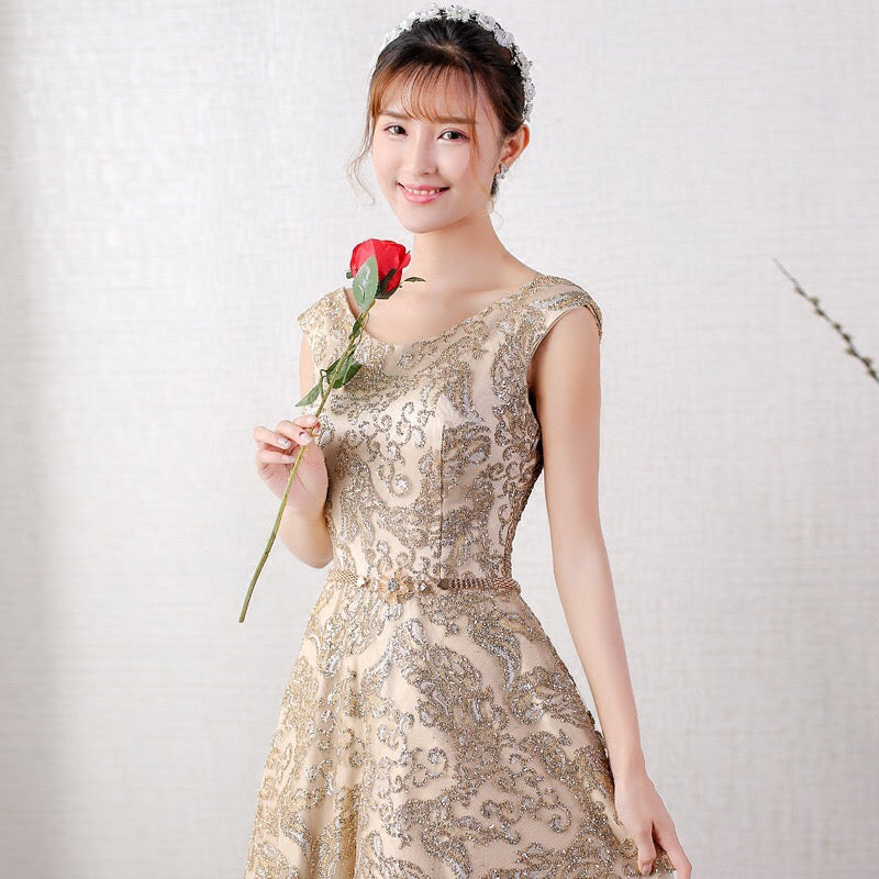 judee Aラインドレス ベージュ ネイビー S M L XL XXL - アルカドレス