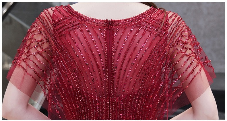 豪華オールビジュードレス asdrubal マーメイドドレス レッド S M L XL XXL 即日発送 即納 結婚式 パーティードレス 体型カバー 小柄 ゆったり マタニティ ブラジャー 20代 30代 40代 50代 ブランド ワンピース シャンパン 夏 持ち運び