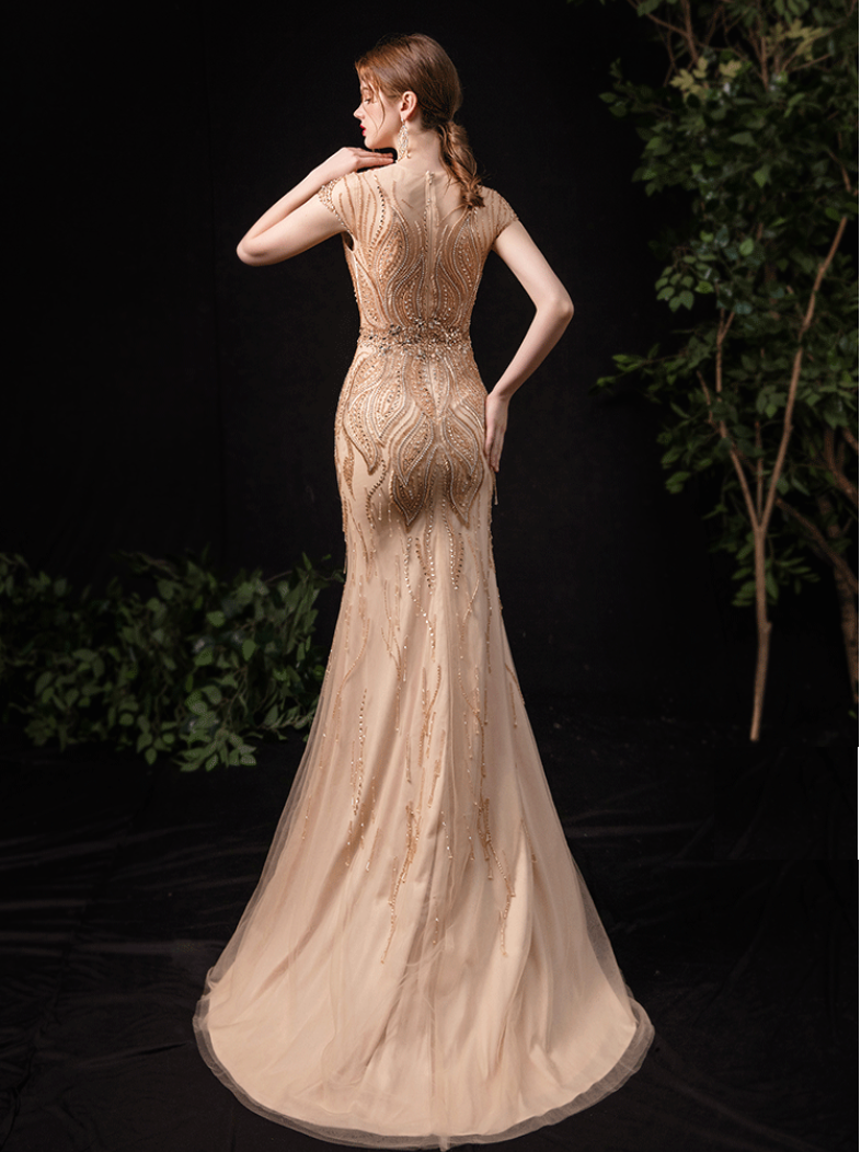 豪華オールビジュードレス antonio マーメイドドレス ゴールド S M L XL XXL 即日発送 即納 結婚式 パーティードレス 体型カバー 小柄 ゆったり マタニティ ブラジャー 20代 30代 40代 50代 ブランド ワンピース シャンパン 夏 持ち運び