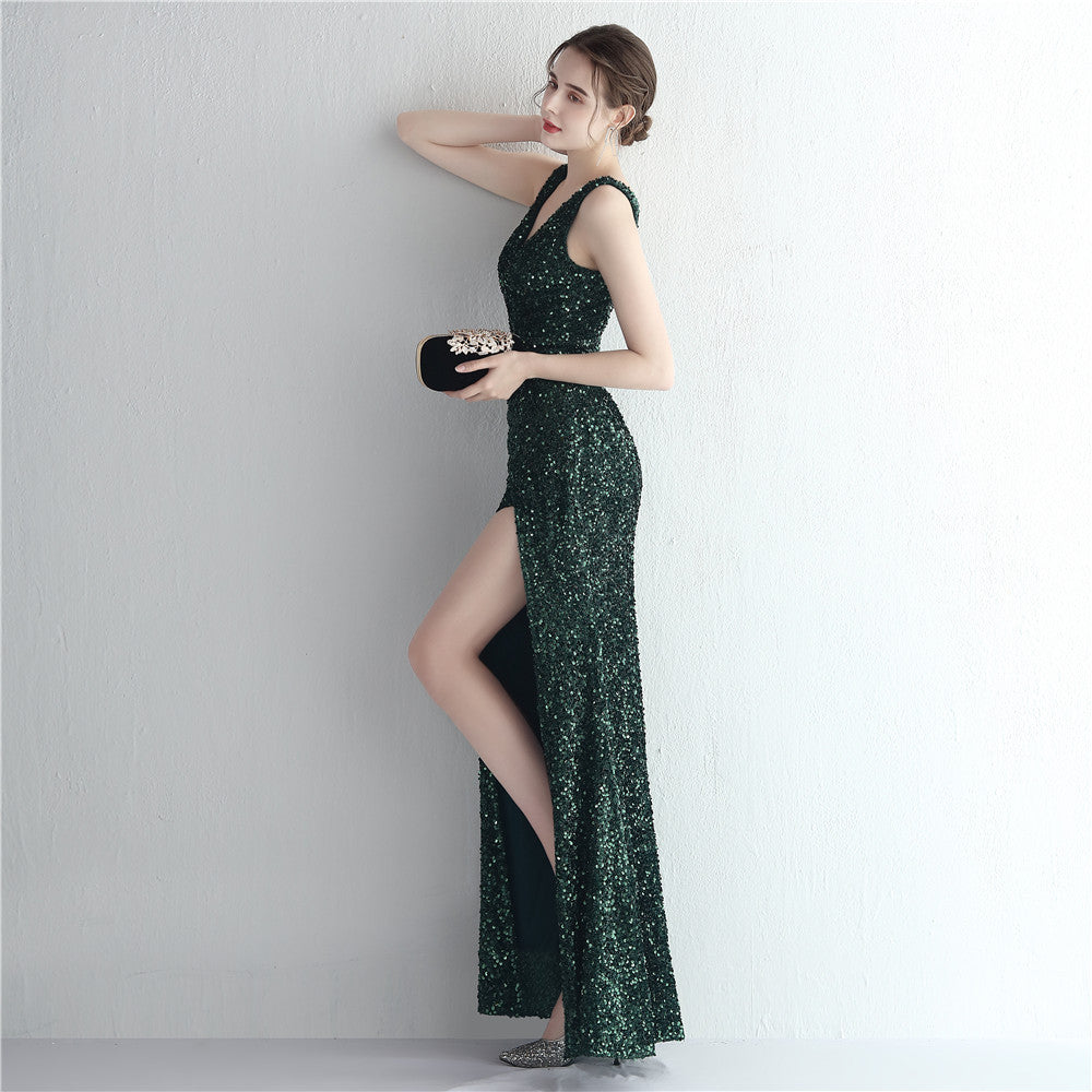 apolline スリットドレス ブラック レッド ゴールド シルバー グリーン S M L XL XXL 即日発送 即納 結婚式 パーティードレス 体型カバー 小柄 ゆったり マタニティ ブラジャー 20代 30代 40代 50代 ブランド ワンピース シャンパン 夏 持ち運び