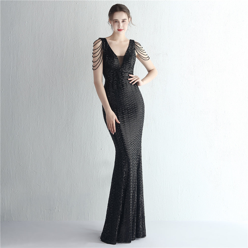 barbara マーメイドドレス ピンクゴールド ブラック ゴールド ホワイト レッド シルバー レインボー グリーン S M L XL 結婚式 大きいサイズ 演奏会 パーティードレス ロングドレス お呼ばれ ドレス ワンピース 二次会 発表会 母親 フォーマルドレス 袖あり フォーマル パーティー 披露宴 同窓会 アフタヌーン ドレス ママ ドレス ミセス 七分袖 洋装 長袖 マザーズ ドレス 演奏会用 ドレス レディース Aライン