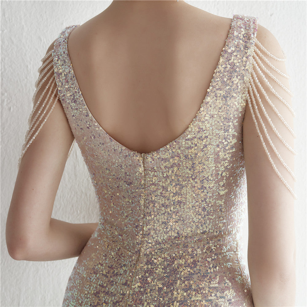 barbara マーメイドドレス ピンクゴールド ブラック ゴールド ホワイト レッド シルバー レインボー グリーン S M L XL 結婚式 大きいサイズ 演奏会 パーティードレス ロングドレス お呼ばれ ドレス ワンピース 二次会 発表会 母親 フォーマルドレス 袖あり フォーマル パーティー 披露宴 同窓会 アフタヌーン ドレス ママ ドレス ミセス 七分袖 洋装 長袖 マザーズ ドレス 演奏会用 ドレス レディース Aライン