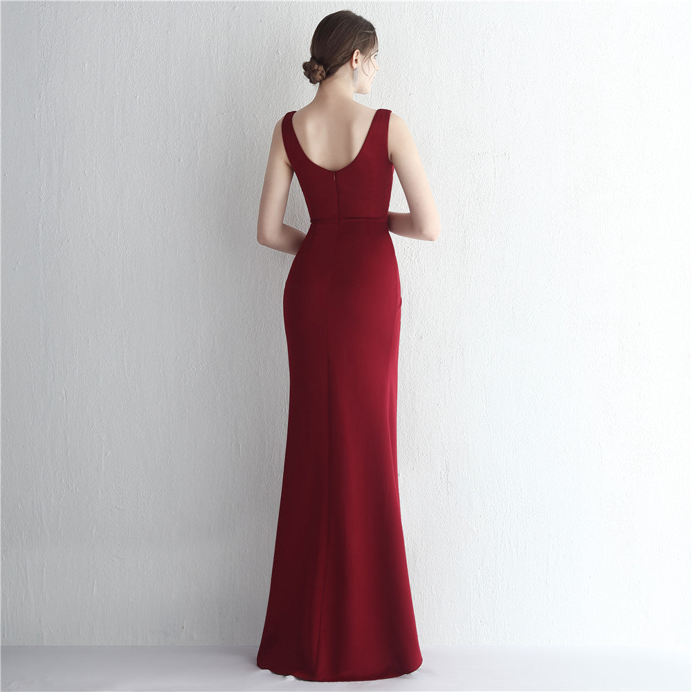 alexia スリットドレス ネイビー グリーン レッド ブラック ホワイト S M L XL XXL 即日発送 即納 結婚式 パーティードレス 体型カバー 小柄 ゆったり マタニティ ブラジャー 20代 30代 40代 50代 ブランド ワンピース シャンパン 夏 持ち運び
