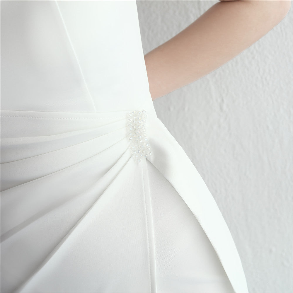 alexia スリットドレス ネイビー グリーン レッド ブラック ホワイト S M L XL XXL 即日発送 即納 結婚式 パーティードレス 体型カバー 小柄 ゆったり マタニティ ブラジャー 20代 30代 40代 50代 ブランド ワンピース シャンパン 夏 持ち運び