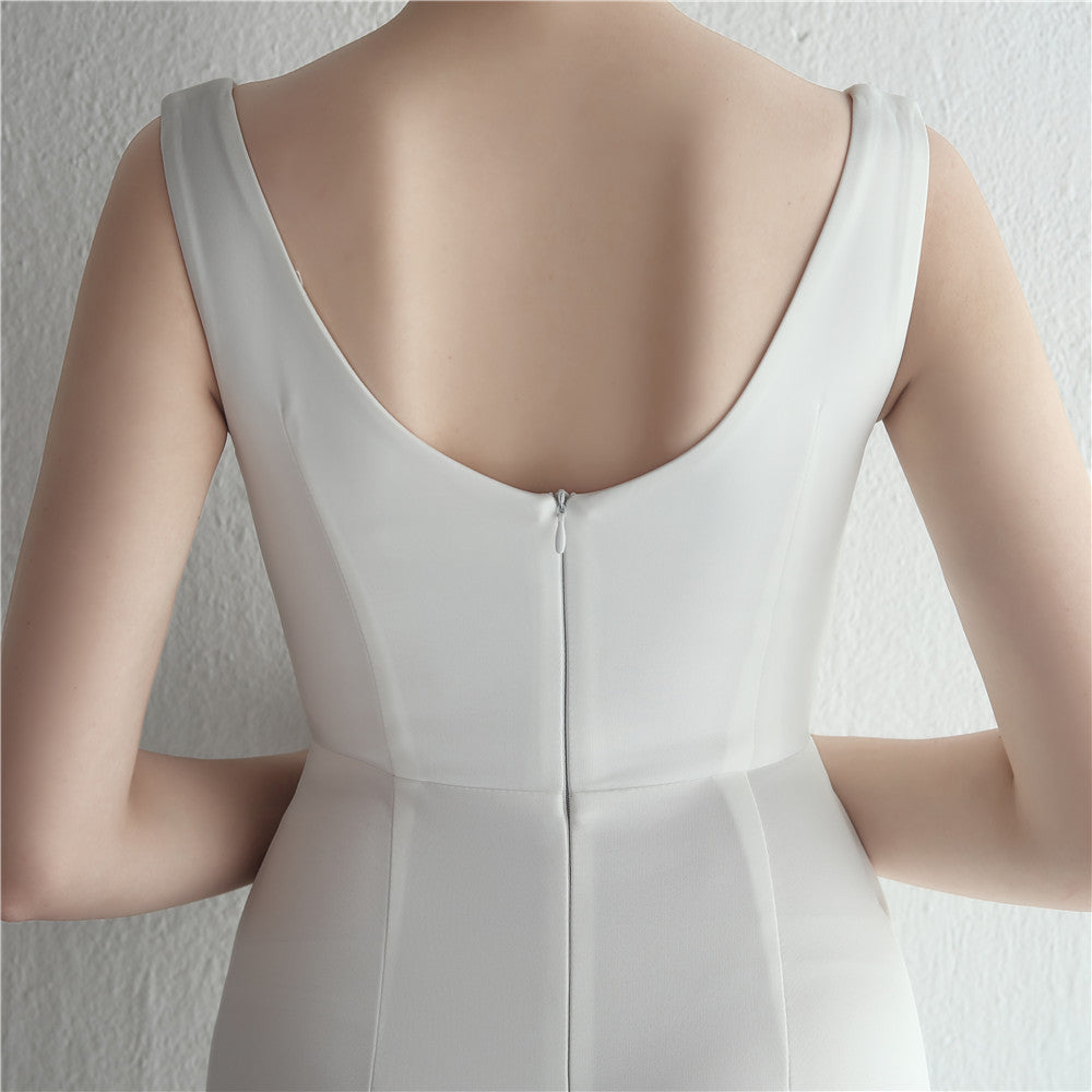 alexia スリットドレス ネイビー グリーン レッド ブラック ホワイト S M L XL XXL 即日発送 即納 結婚式 パーティードレス 体型カバー 小柄 ゆったり マタニティ ブラジャー 20代 30代 40代 50代 ブランド ワンピース シャンパン 夏 持ち運び