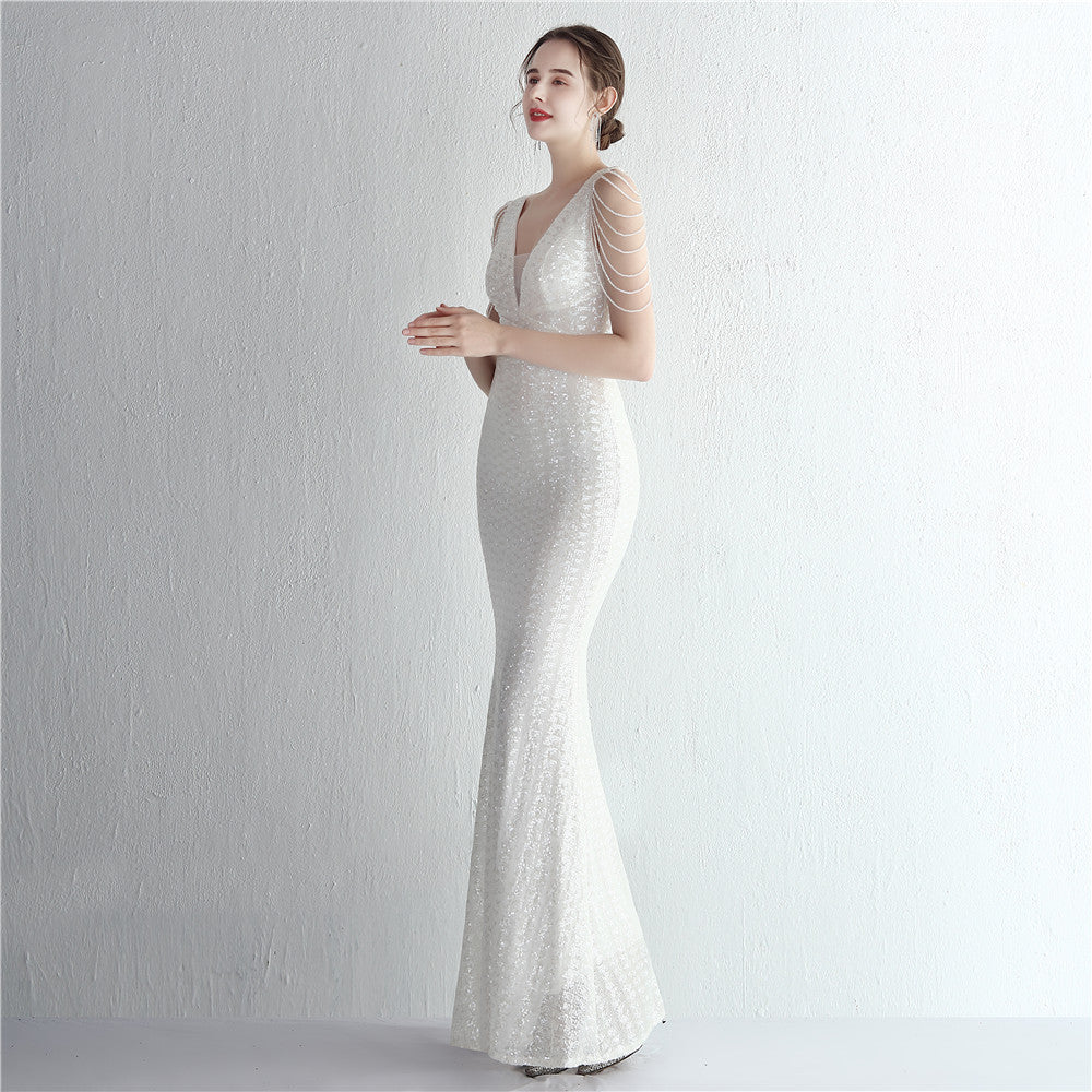barbara マーメイドドレス ピンクゴールド ブラック ゴールド ホワイト レッド シルバー レインボー グリーン S M L XL 結婚式 大きいサイズ 演奏会 パーティードレス ロングドレス お呼ばれ ドレス ワンピース 二次会 発表会 母親 フォーマルドレス 袖あり フォーマル パーティー 披露宴 同窓会 アフタヌーン ドレス ママ ドレス ミセス 七分袖 洋装 長袖 マザーズ ドレス 演奏会用 ドレス レディース Aライン