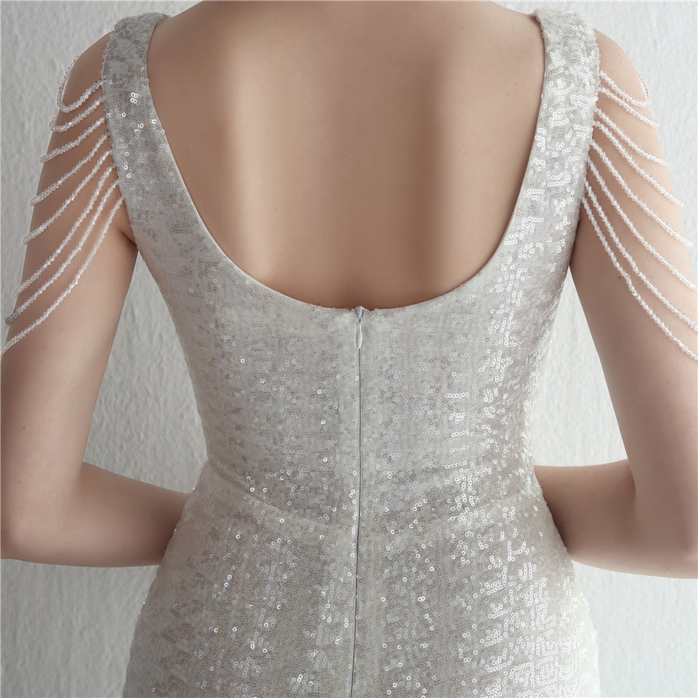 barbara マーメイドドレス ピンクゴールド ブラック ゴールド ホワイト レッド シルバー レインボー グリーン S M L XL 結婚式 大きいサイズ 演奏会 パーティードレス ロングドレス お呼ばれ ドレス ワンピース 二次会 発表会 母親 フォーマルドレス 袖あり フォーマル パーティー 披露宴 同窓会 アフタヌーン ドレス ママ ドレス ミセス 七分袖 洋装 長袖 マザーズ ドレス 演奏会用 ドレス レディース Aライン