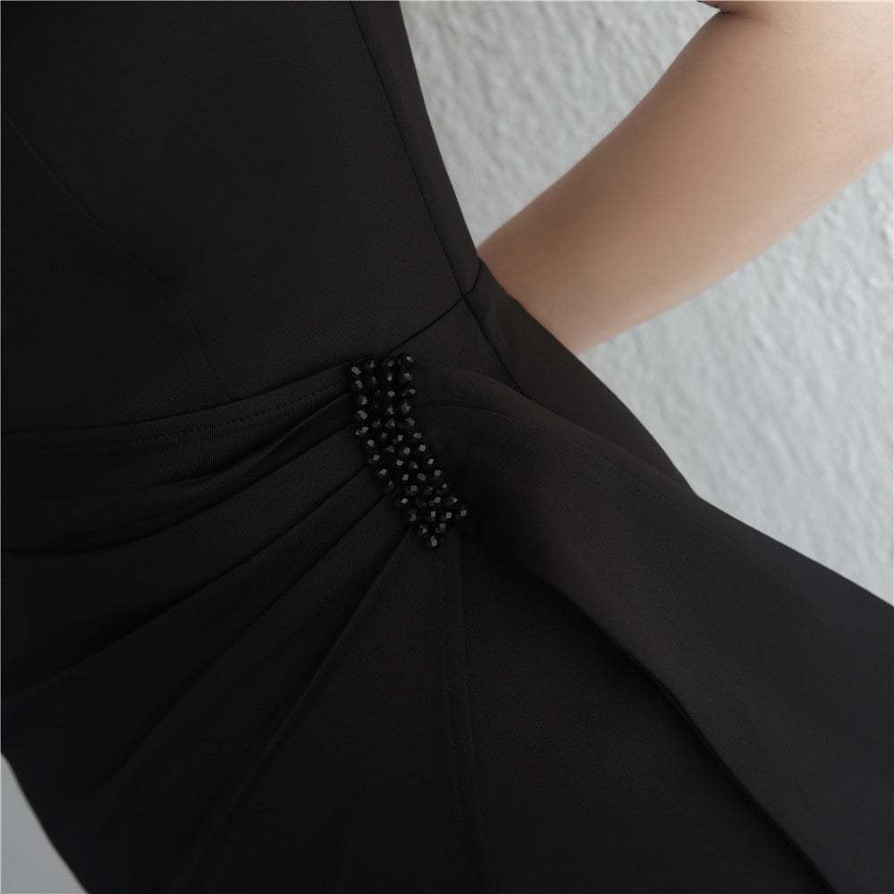 alexia スリットドレス ネイビー グリーン レッド ブラック ホワイト S M L XL XXL 即日発送 即納 結婚式 パーティードレス 体型カバー 小柄 ゆったり マタニティ ブラジャー 20代 30代 40代 50代 ブランド ワンピース シャンパン 夏 持ち運び