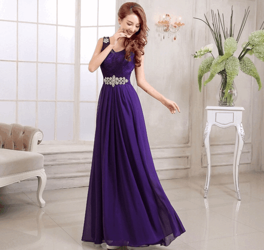 ofeliao Aラインドレス グリーン パープル ピンク 濃いピンク レッド(赤) S M L XL XXL - アルカドレス