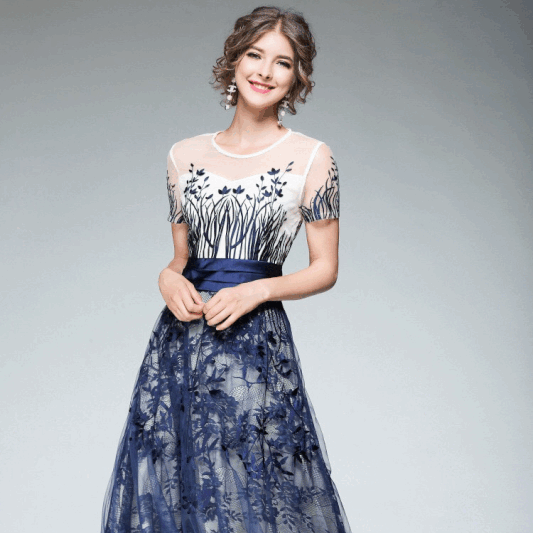 veronica Aラインドレス ネイビー S M L XL XXL 即日発送 即納 結婚式 パーティードレス 体型カバー 小柄  ゆったり マタニティ ブラジャー 20代 30代 40代 50代 ブランド ワンピース シャンパン 夏 持ち運び