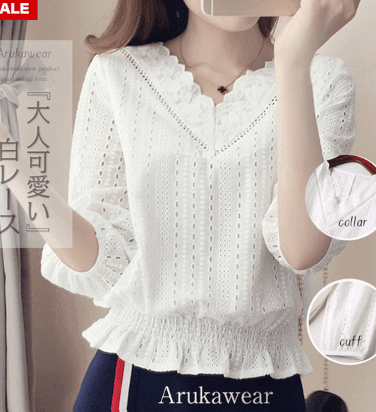 damkina レディース シャツ ホワイト S M L XL 2XL