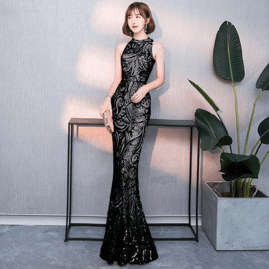 即納ドレス あす楽 saini マーメイドドレス ゴールド ブラック/ゴールド ブラック S M L XL XXL 即日発送 明日 届く 結婚式 大きいサイズ 演奏会 パーティードレス ロングドレス お呼ばれ ドレス ワンピース 二次会 発表会 母親 フォーマルドレス 袖あり フォーマル パーティー 披露宴 同窓会 アフタヌーン ドレス ママ ドレス ミセス 七分袖 洋装 長袖 マザーズ ドレス 演奏会用 ドレス レディース Aライン