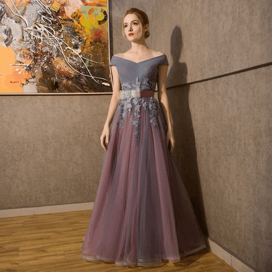 agapito (着丈 サイズオーダー可能) Aラインドレス ロングドレス オーダーメイド ピンク グラデーション チュールドレス サテン切替 ノースリーブ 揺れ感 透明感 優美な広がり 細見えシルエット 気品 ロマンティックエレガンス 大人女性 モデル佇まい ホテル大階段 シャンデリア 特別な夜 フォーマル パーティー 上質ラグジュアリードレス (パープル)XS S M L XL XXL XXXL