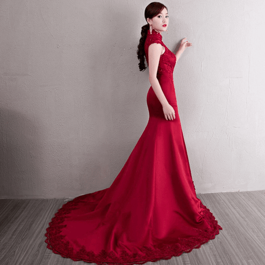 ase マーメイドドレス レッド S M L XL 即日発送 即納 結婚式 パーティードレス 体型カバー 小柄  ゆったり マタニティ ブラジャー 20代 30代 40代 50代 ブランド ワンピース シャンパン 夏 持ち運び