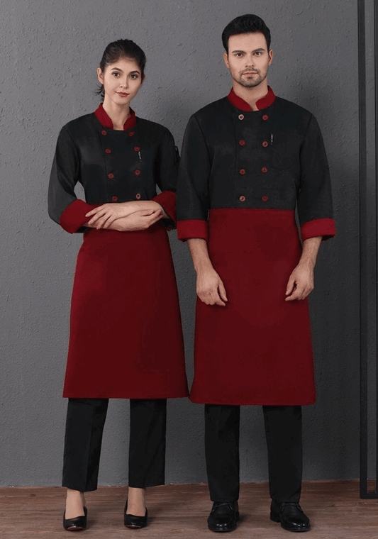 roberta コックコート ブラウン レッド ホワイト グリーン ブラック M L XL 2XL 3XL 4XL