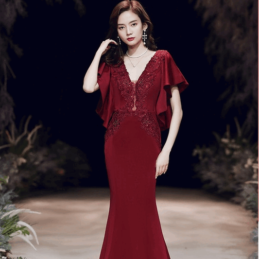 即納ドレス あす楽 carino マーメイドドレス レッド S M L XL XXL 日発送 明日 届く 即日発送 即納 結婚式 パーティードレス 体型カバー 小柄  ゆったり マタニティ ブラジャー 20代 30代 40代 50代 ブランド ワンピース シャンパン 夏 持ち運び