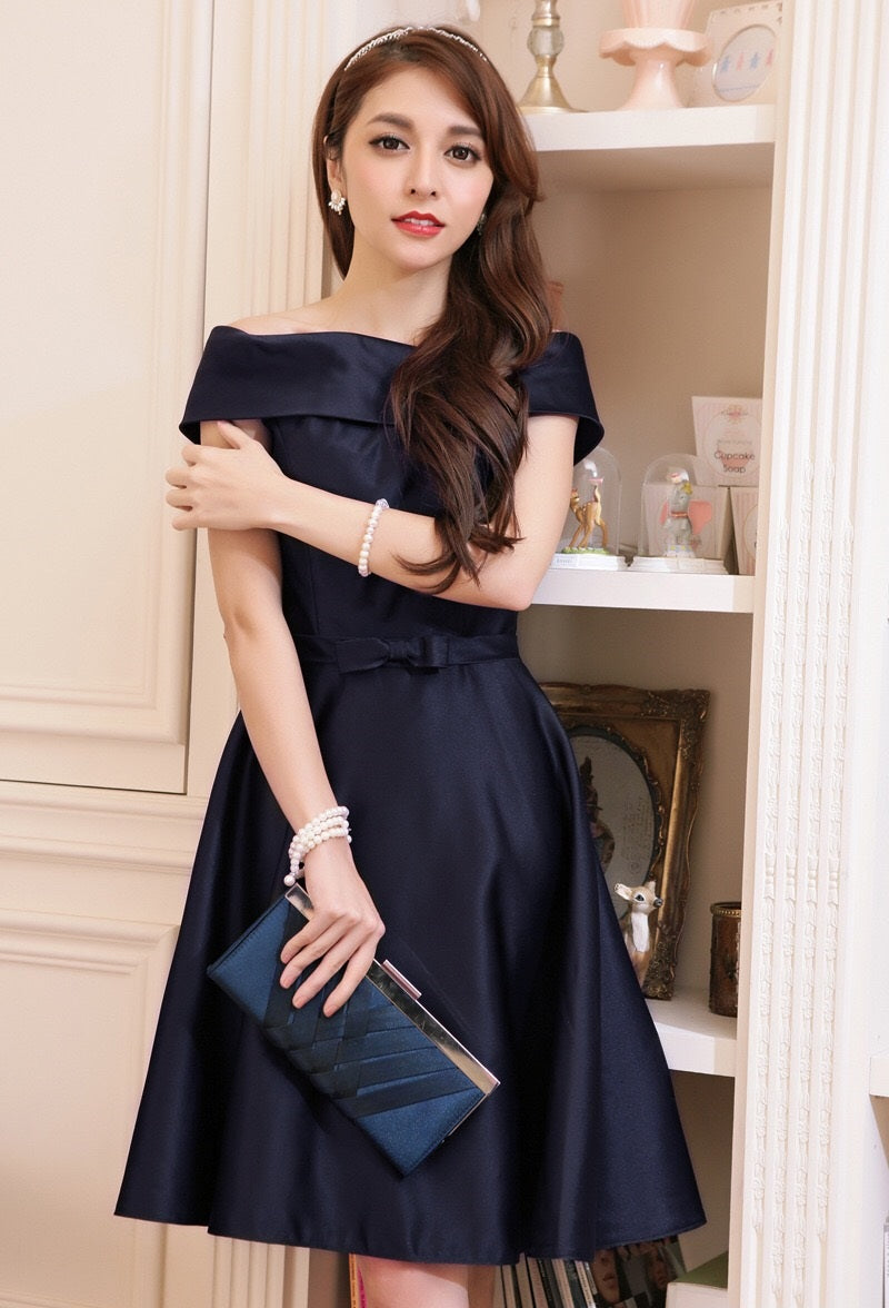 anemonea Aラインドレス パープル ピンク ブルー S M L XL XXL 即日発送 即納 結婚式 パーティードレス 体型カバー 小柄 ゆったり マタニティ ブラジャー 20代 30代 40代 50代 ブランド ワンピース シャンパン 夏 持ち運び