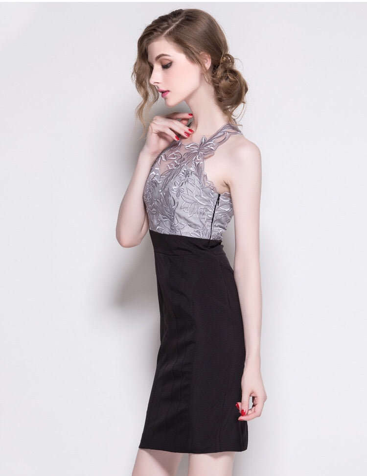 paris Aラインドレス ブルー ホワイト S M L XL XXL - アルカドレス