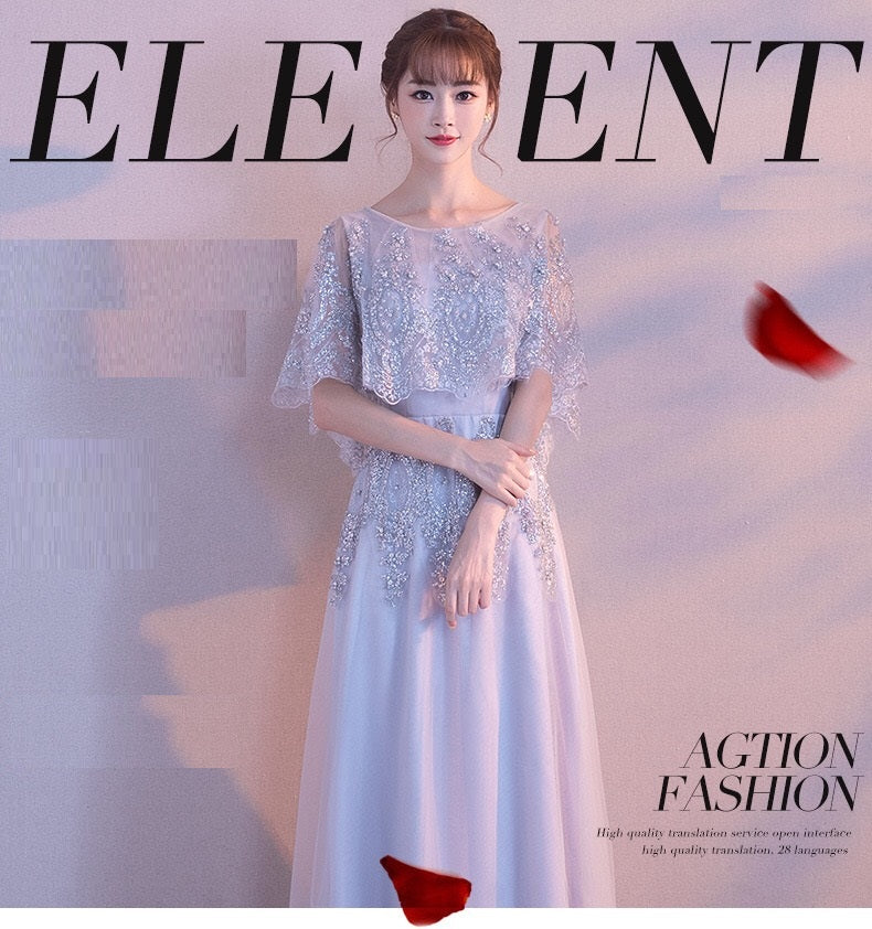 gervais Aラインドレス グレー XS S M L XL XXL XXXL - アルカドレス