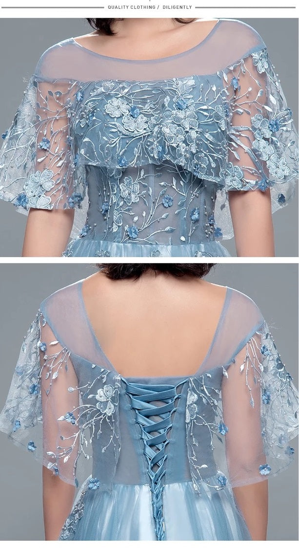 escoffier Aラインドレス ネイビー パープル 水色 ピンク S M L XL XXL - アルカドレス