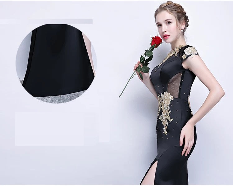 cousin スリットドレス ブラック XXS XS S M L XL XXL XXXL - アルカドレス