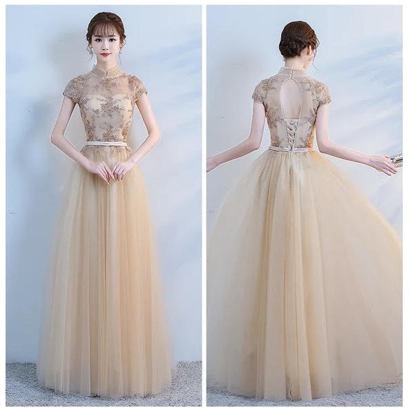 即納ドレス あす楽 maurin Aラインドレス ゴールド XS S M L XL XXL 即日発送 明日 届く 結婚式 大きいサイズ 演奏会 パーティードレス ロングドレス お呼ばれ ドレス ワンピース 二次会 発表会 母親 フォーマルドレス 袖あり フォーマル パーティー 披露宴 同窓会 アフタヌーン ドレス ママ ドレス ミセス 七分袖 洋装 長袖 マザーズ ドレス 演奏会用 ドレス レディース Aライン