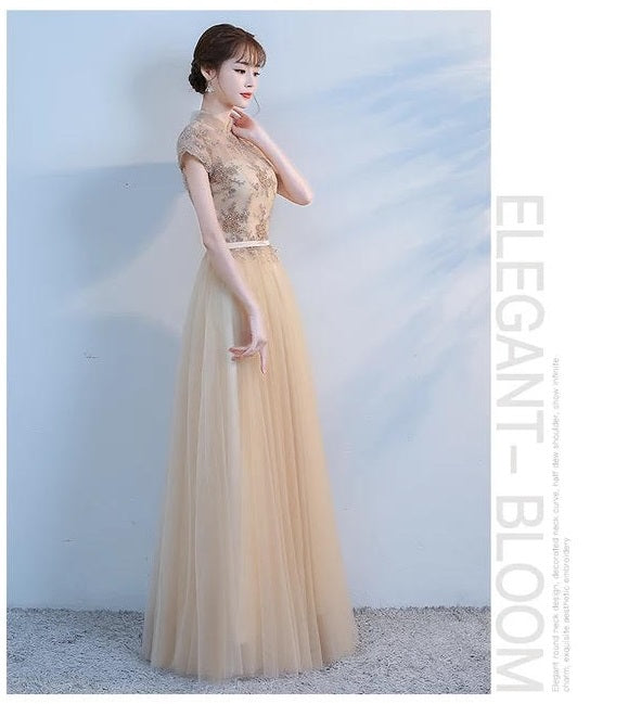 即納ドレス あす楽 maurin Aラインドレス ゴールド XS S M L XL XXL 即日発送 明日 届く 結婚式 大きいサイズ 演奏会 パーティードレス ロングドレス お呼ばれ ドレス ワンピース 二次会 発表会 母親 フォーマルドレス 袖あり フォーマル パーティー 披露宴 同窓会 アフタヌーン ドレス ママ ドレス ミセス 七分袖 洋装 長袖 マザーズ ドレス 演奏会用 ドレス レディース Aライン