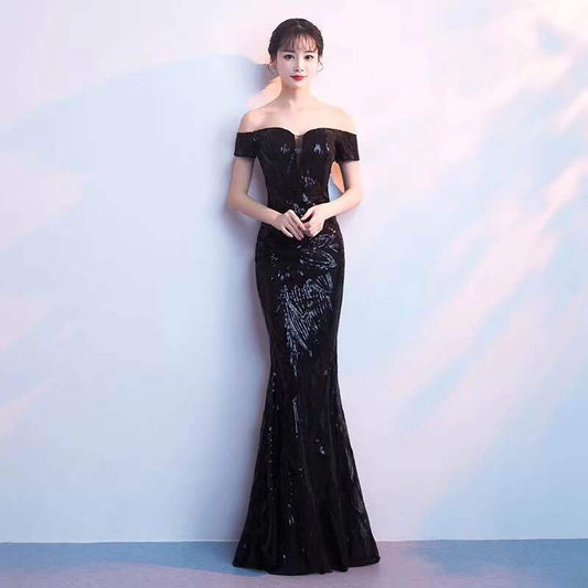 roches マーメイドドレス ブラック グリーン ゴールド S M L XL XXL - アルカドレス