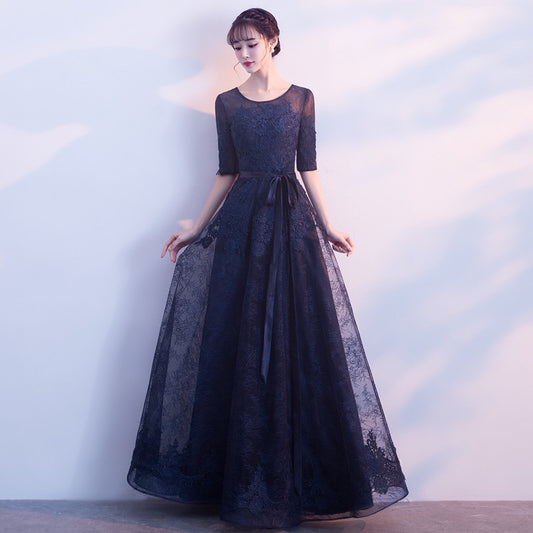 maison Aラインドレス ネイビー グレー S M L XL XXL - アルカドレス