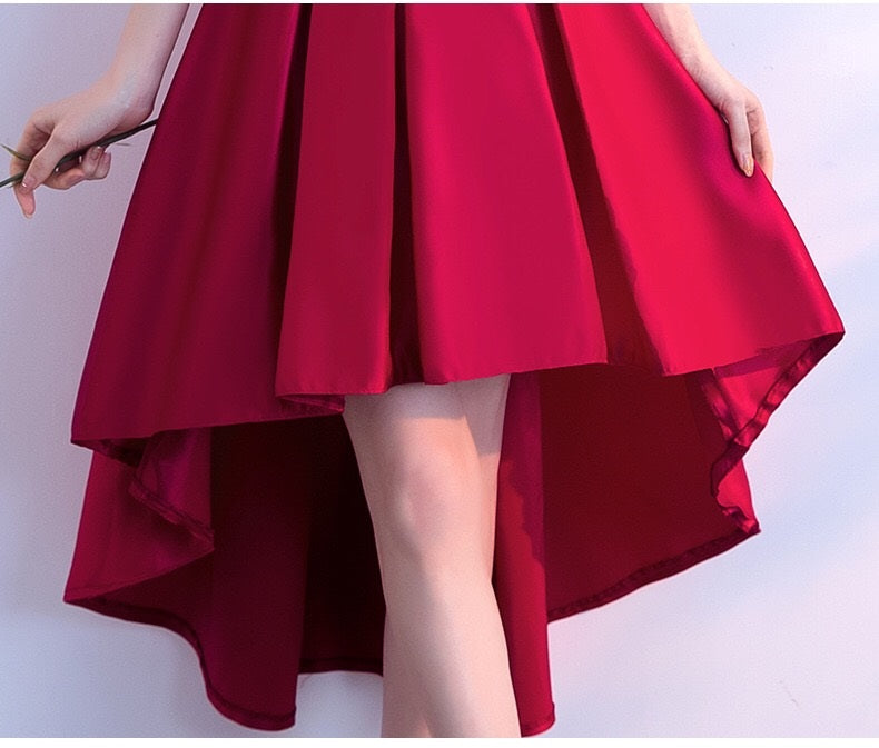 faivre (着丈 サイズオーダー可能) オーダーメイド Aラインドレス ロングドレス オフショルダードレス 高級ドレス パーティードレス イブニングドレス フォーマルドレス ホテルパーティー 演奏会 発表会 サテン素材 光沢感 美フレアシルエット ウエストマーク 体型カバー 大人女性 気品 優雅 エレガンス 階段ポーズ シャンデリア照明 夜のホテル 主役感 特別な一日 記憶に残る 楽天人気 (レッド)