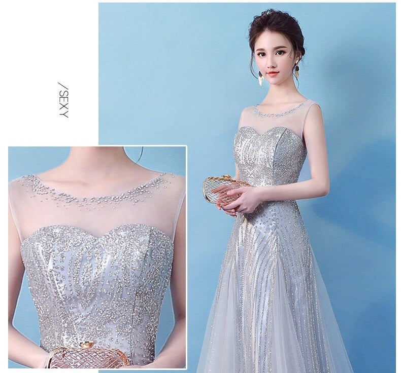 debout Aラインドレス グレー S M L XL XXL - アルカドレス