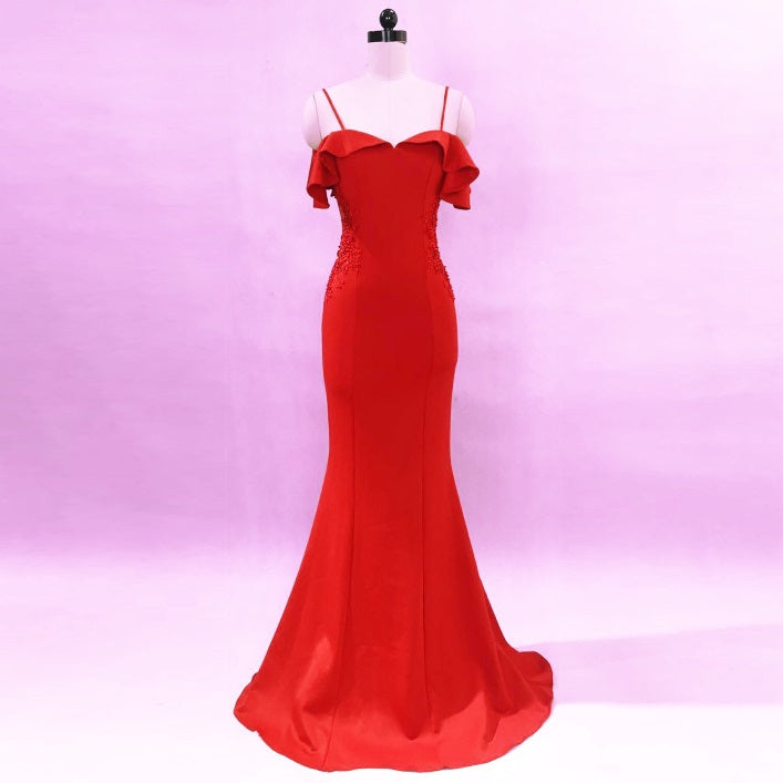 jonas マーメイドドレス ブラック レッド ネイビー ライトレッド S M L XL XXL - アルカドレス