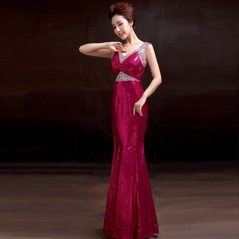 nicolas マーメイドドレス ピンク(濃い) ピンク(薄い) ゴールド(濃い) ゴールド(薄い) レッド グリーン S M L XL XXL - アルカドレス