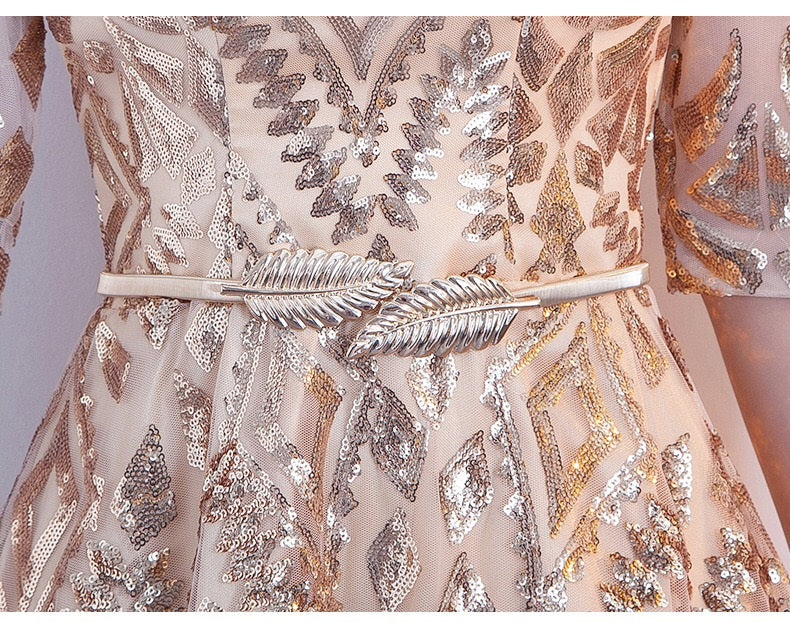 leroy Aラインドレス ゴールド S M L XL XXL XXXL - アルカドレス