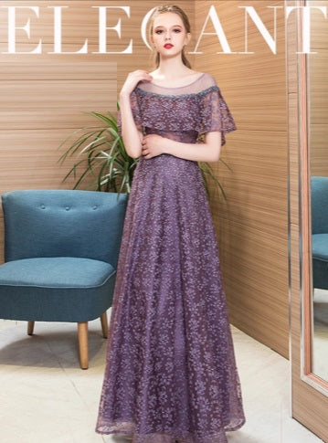 fugain Aラインドレス パープル XS S M L XL XXL - アルカドレス