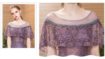 fugain Aラインドレス パープル XS S M L XL XXL - アルカドレス
