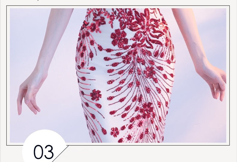 loussier マーメイドドレス レッド S M L XL XXL 即日発送 即納 結婚式 パーティードレス 体型カバー 小柄 ゆったり マタニティ ブラジャー 20代 30代 40代 50代 ブランド ワンピース シャンパン 夏 持ち運び