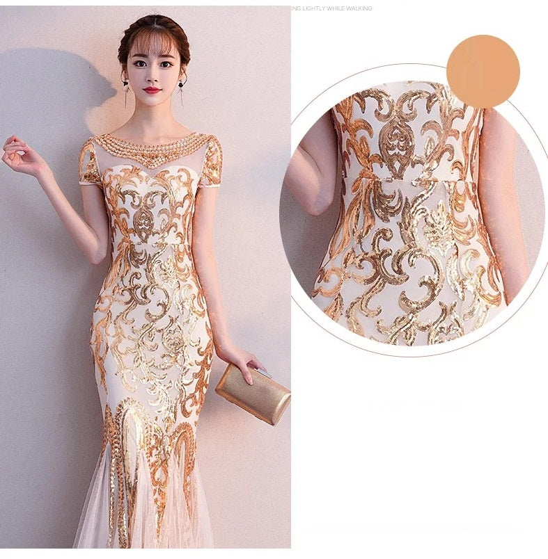 modesta マーメイドドレス ゴールド S M L XL XXL - アルカドレス