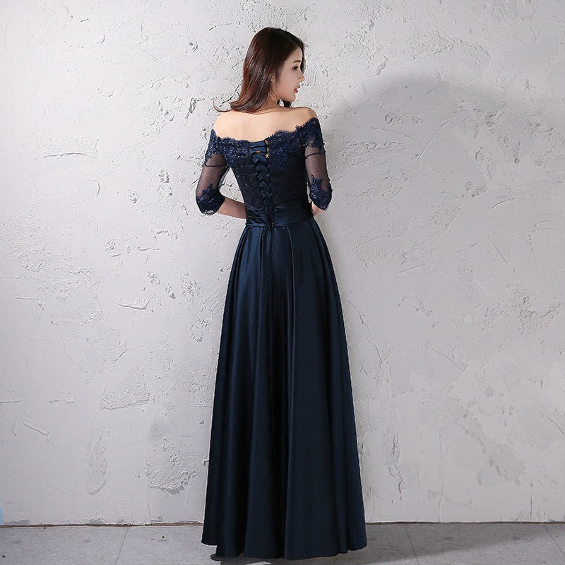 即納ドレス あす楽 legendre Aラインドレス ネイビー S M L XL XXL XXXL 即日発送 明日 届く 結婚式 大きいサイズ 演奏会 パーティードレス ロングドレス お呼ばれ ドレス ワンピース 二次会 発表会 母親 フォーマルドレス 袖あり フォーマル パーティー 披露宴 同窓会 アフタヌーン ドレス ママ ドレス ミセス 七分袖 洋装 長袖 マザーズ ドレス 演奏会用 ドレス レディース Aライン