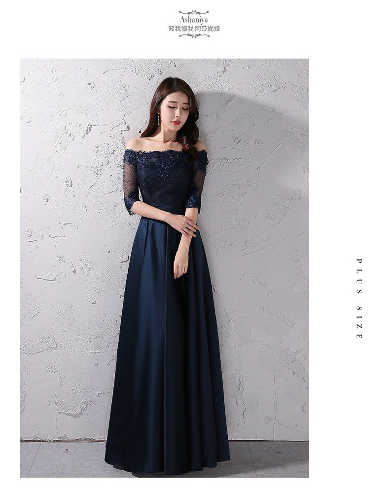 即納ドレス あす楽 legendre Aラインドレス ネイビー S M L XL XXL XXXL 即日発送 明日 届く 結婚式 大きいサイズ 演奏会 パーティードレス ロングドレス お呼ばれ ドレス ワンピース 二次会 発表会 母親 フォーマルドレス 袖あり フォーマル パーティー 披露宴 同窓会 アフタヌーン ドレス ママ ドレス ミセス 七分袖 洋装 長袖 マザーズ ドレス 演奏会用 ドレス レディース Aライン