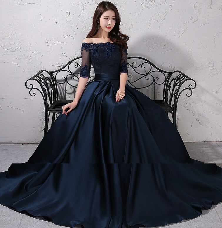 即納ドレス あす楽 legendre Aラインドレス ネイビー S M L XL XXL XXXL 即日発送 明日 届く 結婚式 大きいサイズ 演奏会 パーティードレス ロングドレス お呼ばれ ドレス ワンピース 二次会 発表会 母親 フォーマルドレス 袖あり フォーマル パーティー 披露宴 同窓会 アフタヌーン ドレス ママ ドレス ミセス 七分袖 洋装 長袖 マザーズ ドレス 演奏会用 ドレス レディース Aライン