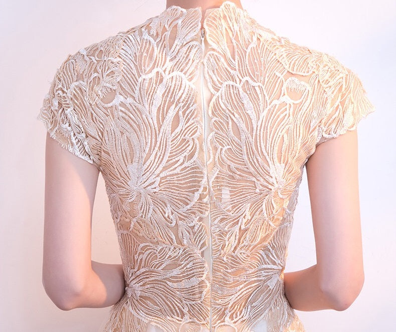chauveau Aラインドレス アプリコット XS S M L XL - アルカドレス