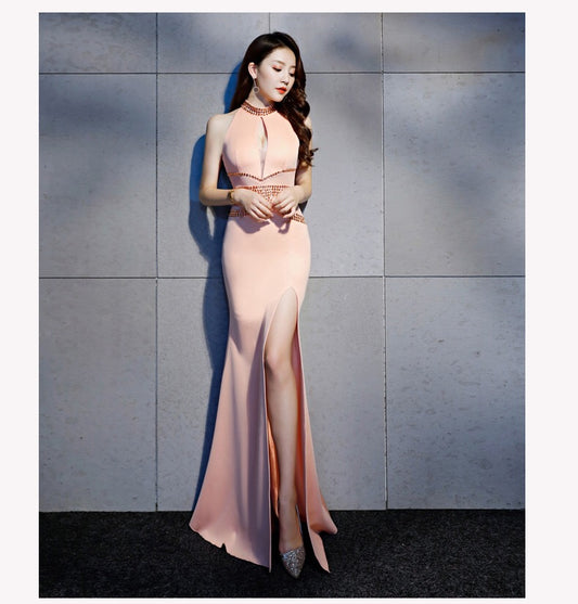 mistral スリットドレス ブラック ホワイト ピンク グリーン レッド S M L XL XXL - アルカドレス