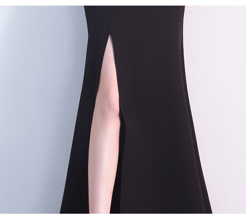 poirot スリットドレス ブラック XS S M L XL XXL - アルカドレス