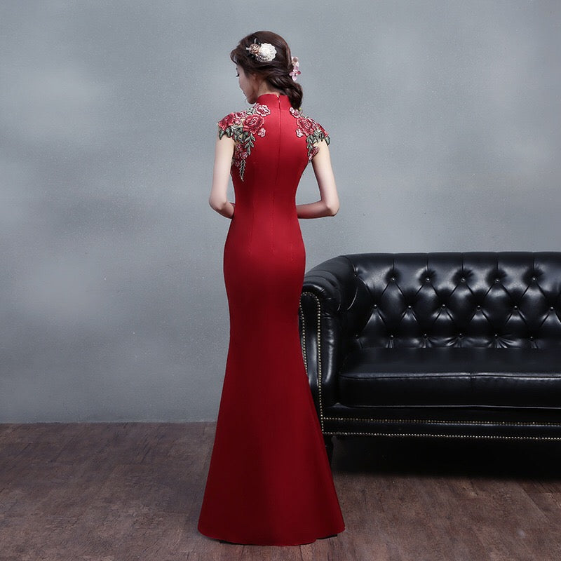 aamu マーメイドドレス レッド ブラック ホワイト グリーン パープル S M L XL XXL XXXL - アルカドレス