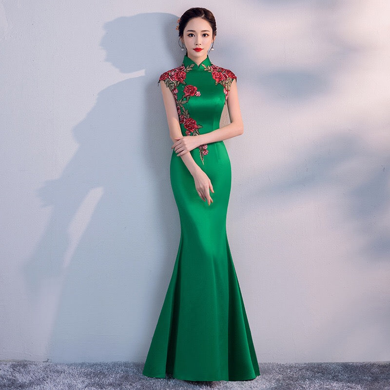 aamu マーメイドドレス レッド ブラック ホワイト グリーン パープル S M L XL XXL XXXL - アルカドレス